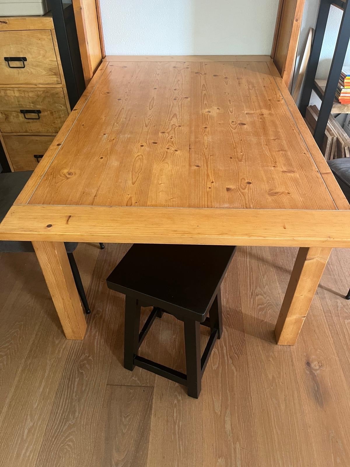 Massief houten Lundia eettafel, Ophalen, Gebruikt, 100 tot 150 cm, Lundia