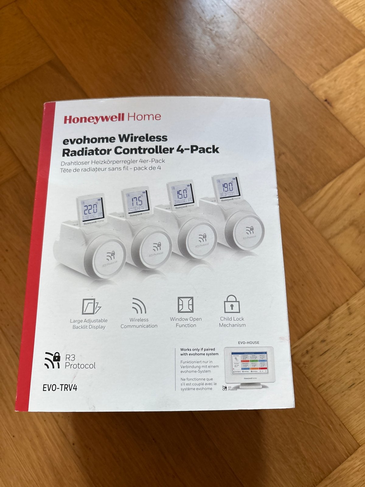 Honeywell Home evohome Wireless Radiator Controller 4-Pack, Doe-het-zelf en Verbouw, Ophalen of Verzenden, Nieuw, Thermostaat