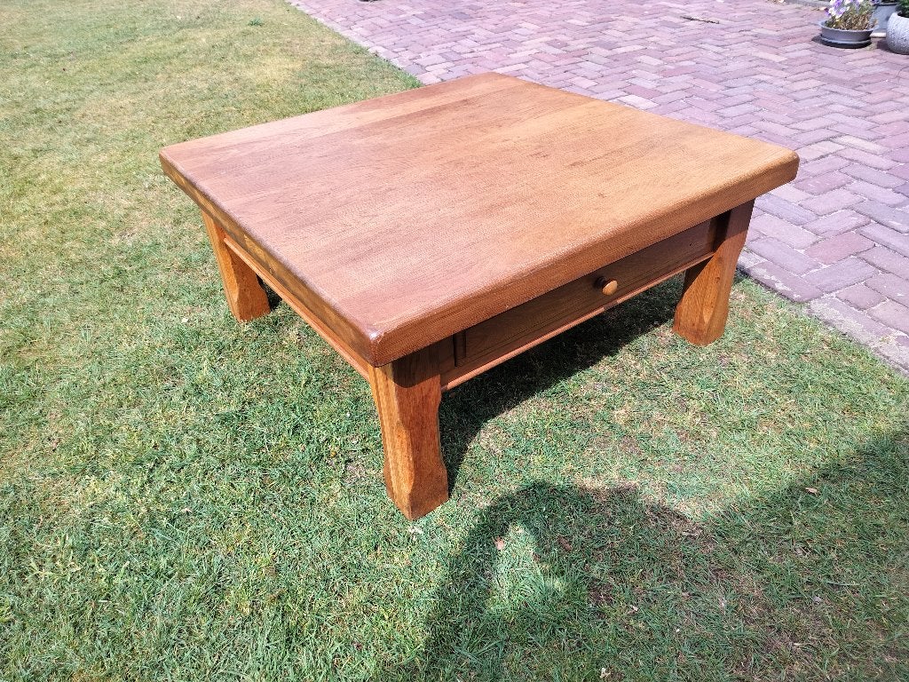 eiken salontafel, Huis en Inrichting, Tafels | Salontafels, Ophalen, Gebruikt, 100 tot 150 cm, 50 tot 100 cm