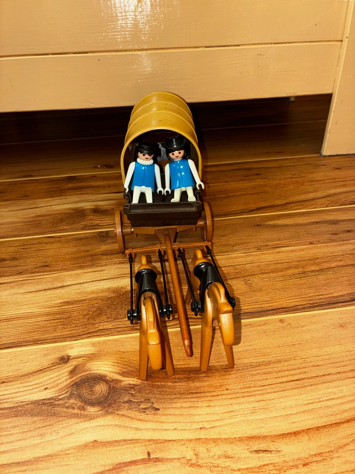 Vintage Playmobil Jaren '70 Huifkar met Figuren, Ophalen, Gebruikt, Complete set, Voertuig