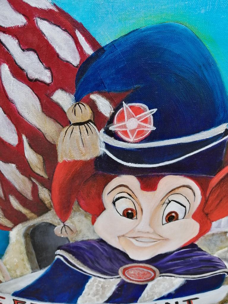 4 gigantische geschilderde prenten efteling op linnen 115x7, Ophalen