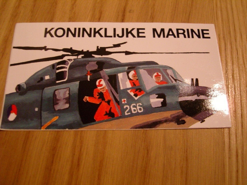 sticker leger marine MLD strip helicopter 266, Ophalen, Zo goed als nieuw