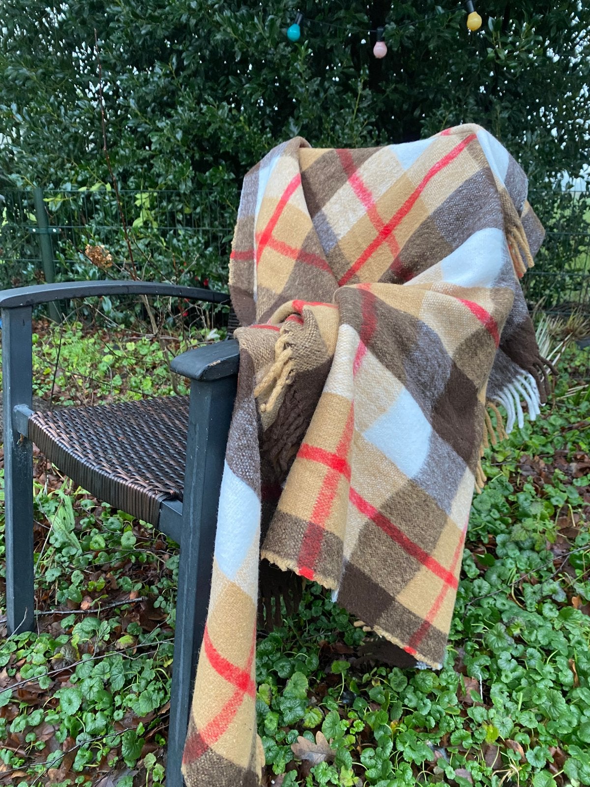 Prachtig geblokt vintage plaid/ sprei/ dekentje, Ophalen of Verzenden, Zo goed als nieuw