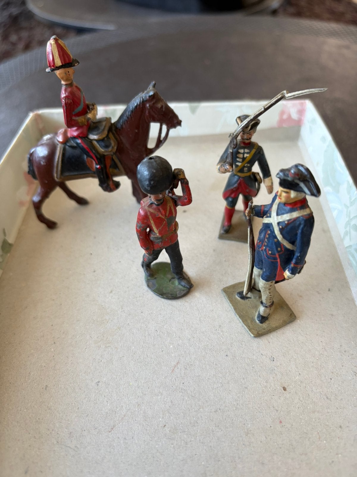 4 tinnen soldaatjes antiek, Antiek en Kunst, Ophalen of Verzenden
