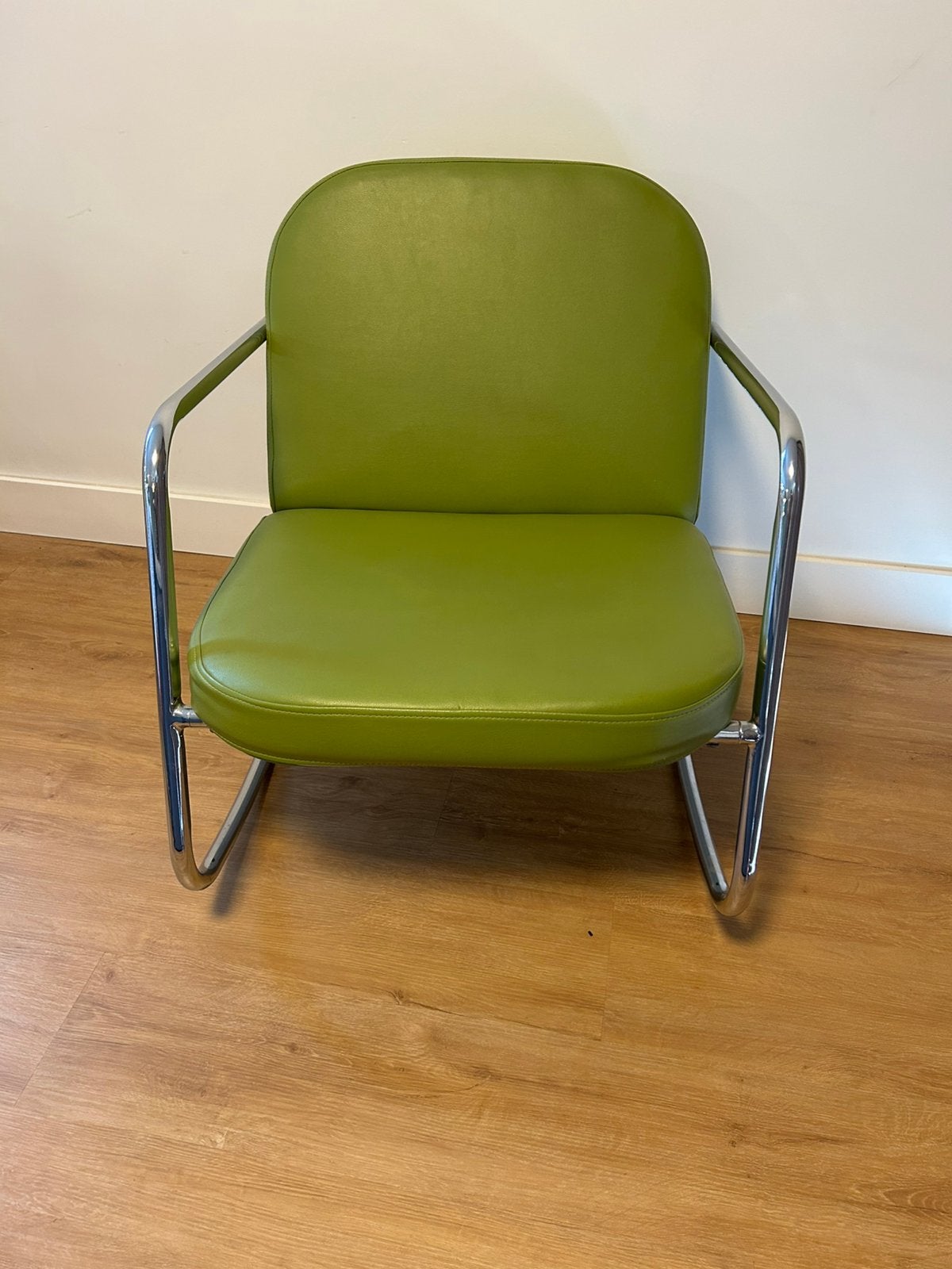 Vintage schommelstoelen groen, Ophalen, Eenpersoons, 75 tot 100 cm, Zo goed als nieuw