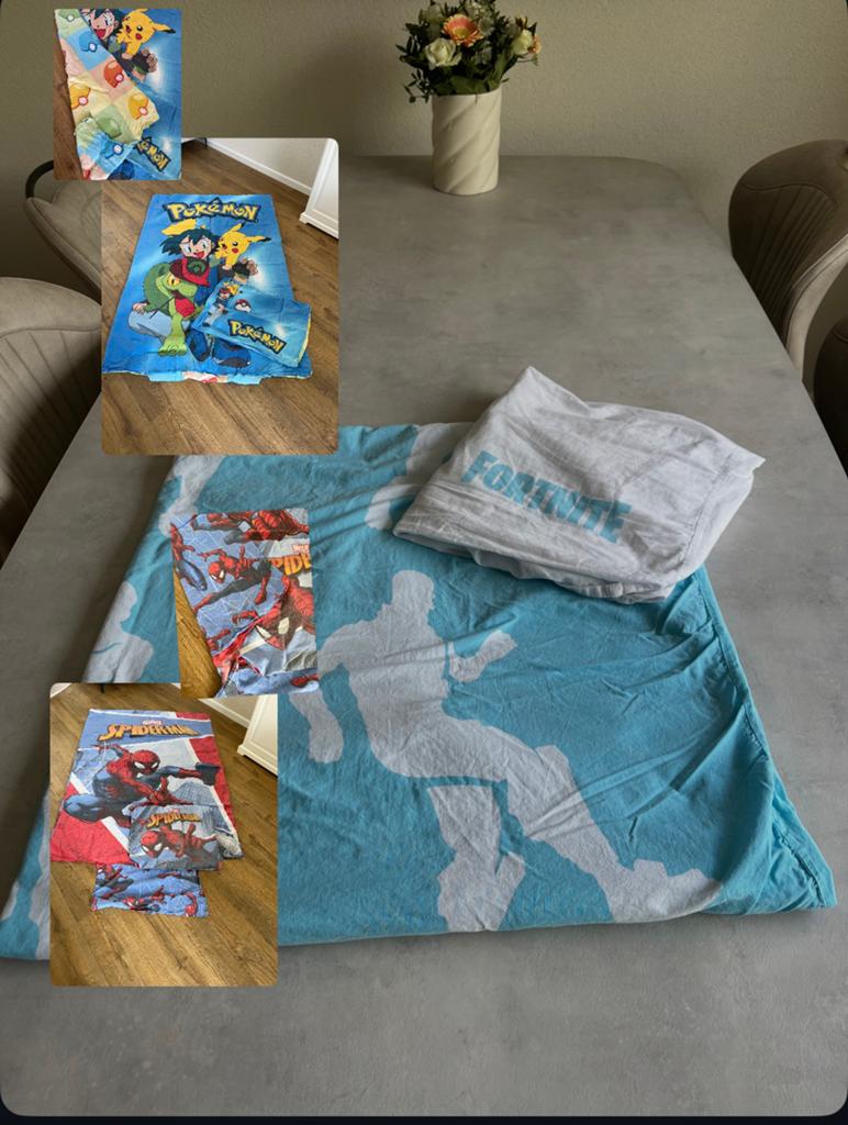 Beddengoed marvel,pokemon,fortnite, Ophalen of Verzenden, Zo goed als nieuw, Tweepersoons, Dekbedovertrek
