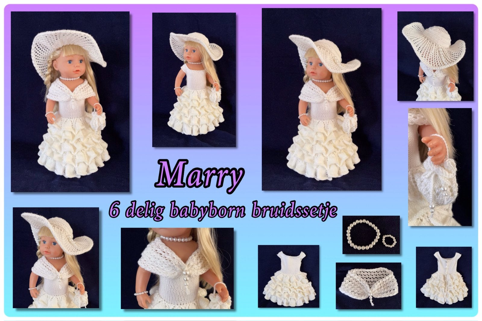 PATROON!! Babyborn 6 delig bruidssetje Marry, Hobby en Vrije tijd, Ophalen of Verzenden, Nieuw