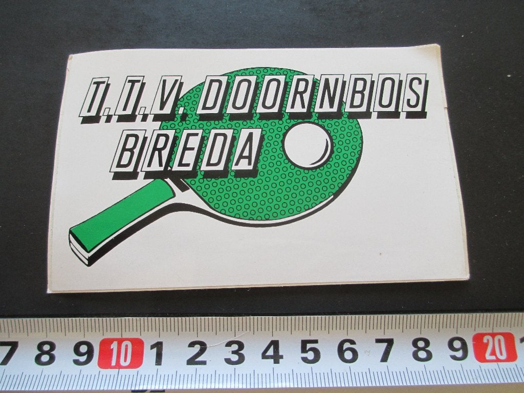 sticker Breda T.T.V. Doornbos tafeltennis, Verzamelen, Ophalen, Zo goed als nieuw