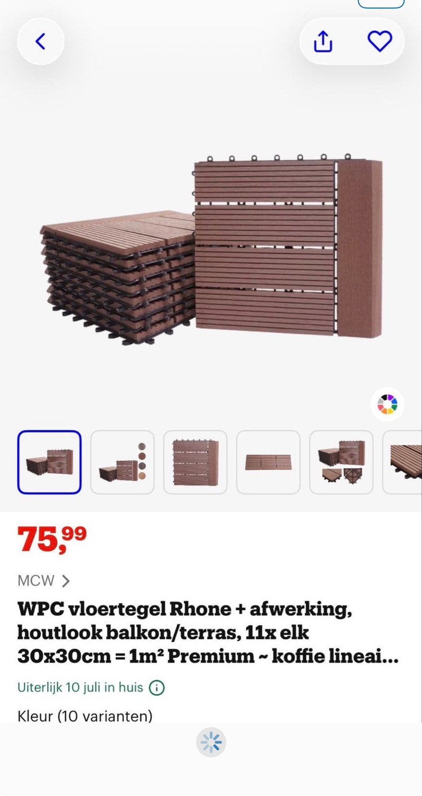 WPC Vloertegels Rhone - Koffie Lineair - 11 stuks (1m²)NIEUW, Ophalen, Nieuw, Composiet
