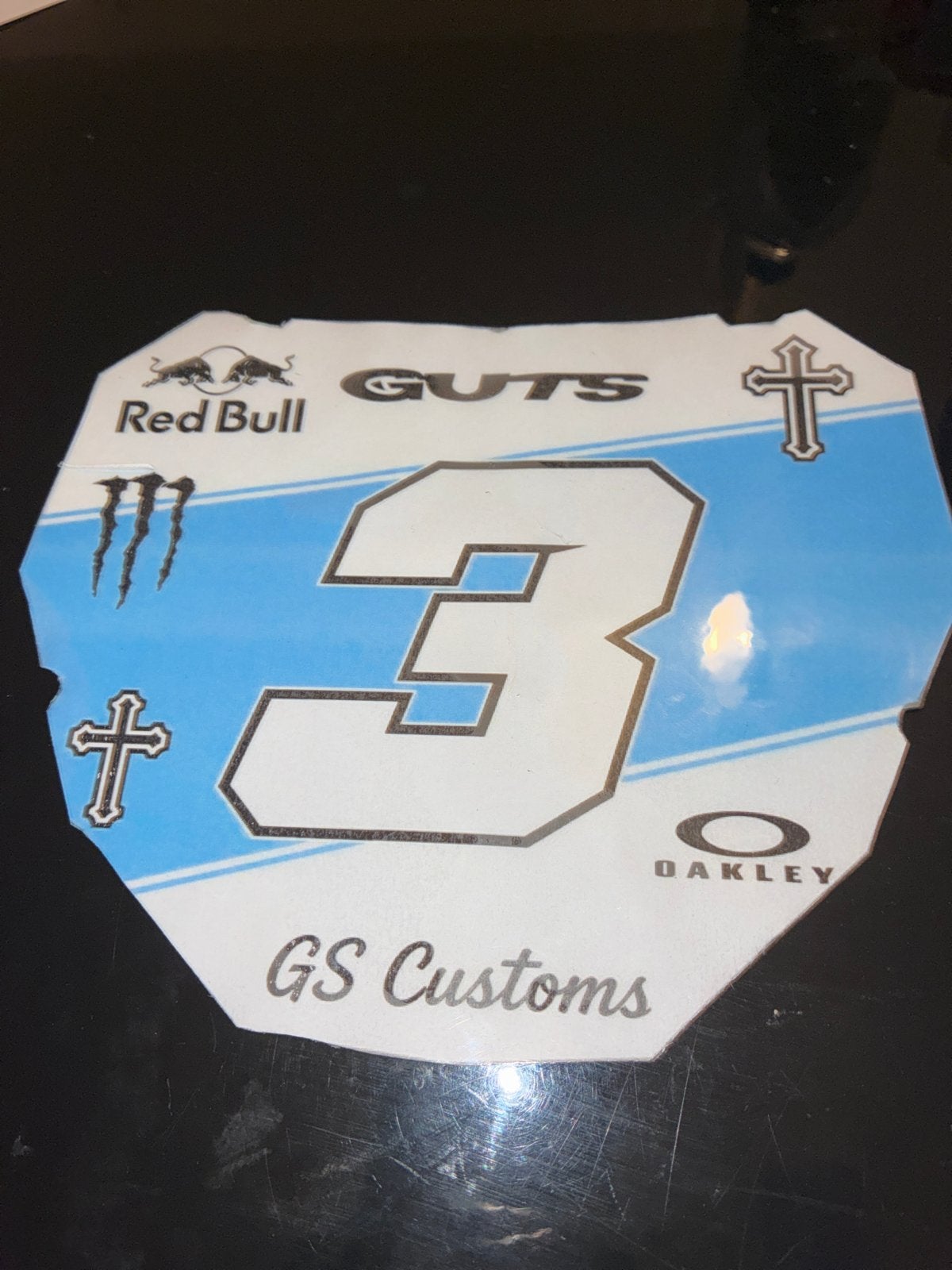 Custom nummerplaat sticker met nummer 3, Verzenden