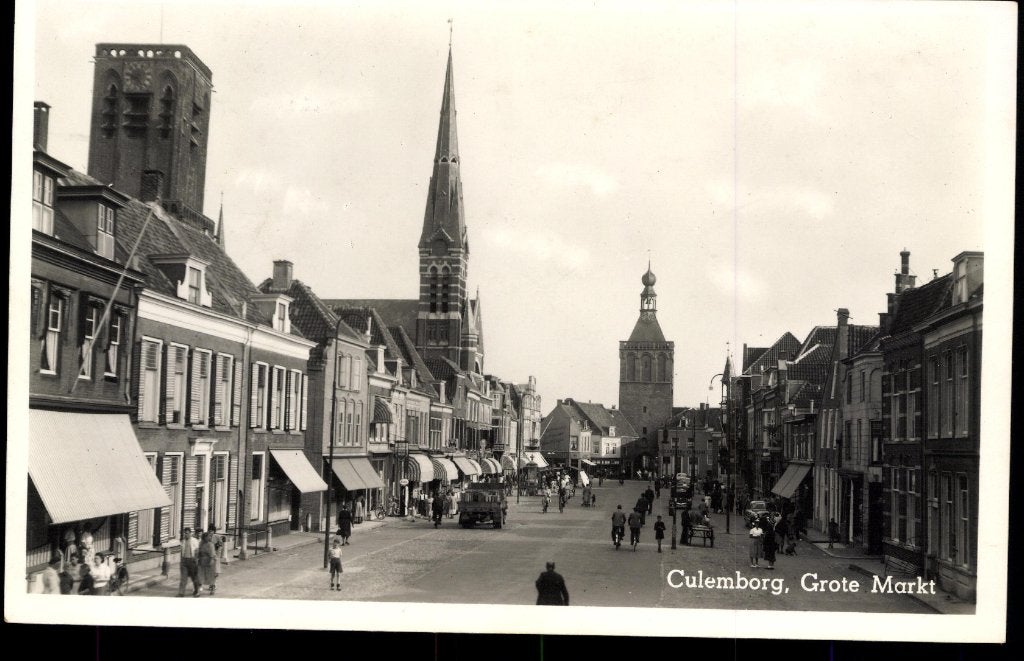 Culemborg (Gld.), Grote Markt, 1949, gelopen, Verzenden, 1940 tot 1960, Gelopen, Gelderland