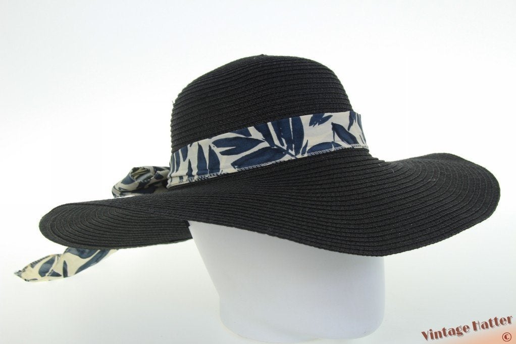 Wijde dames zomer floppyhoed Mlle Citron zwart papier 54-57, Hoed, Mademoiselle Citron, Nieuw, One size fits all