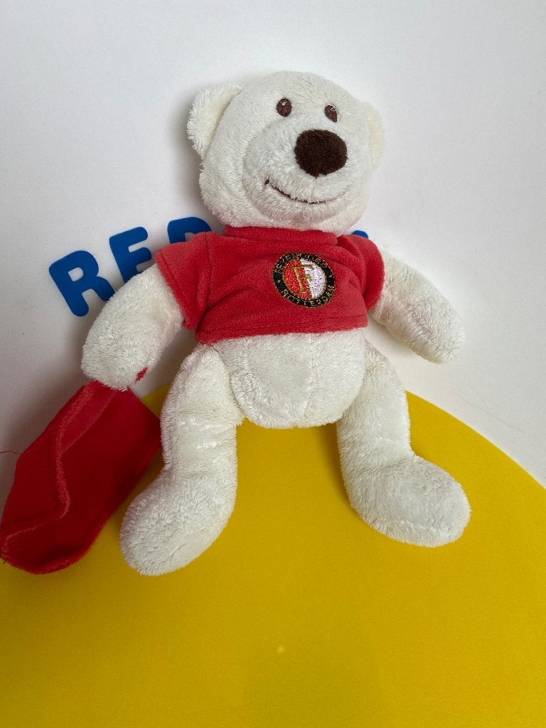 K4711 Feyenoord beer beertje met rood doekje, Kinderen en Baby's, Ophalen of Verzenden, Gebruikt, Beer