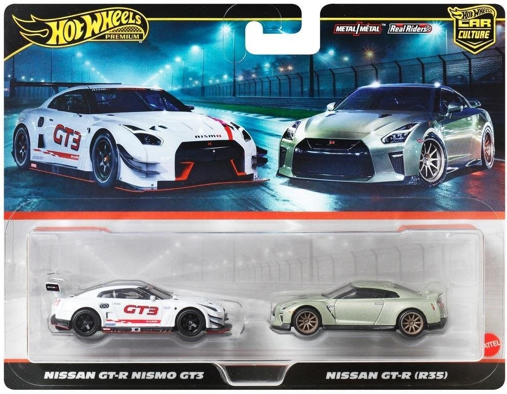 Hot Wheels Premium 2-Pack Nissan GT-R Nismo GT3 & GT-R (R35), Ophalen of Verzenden, Nieuw