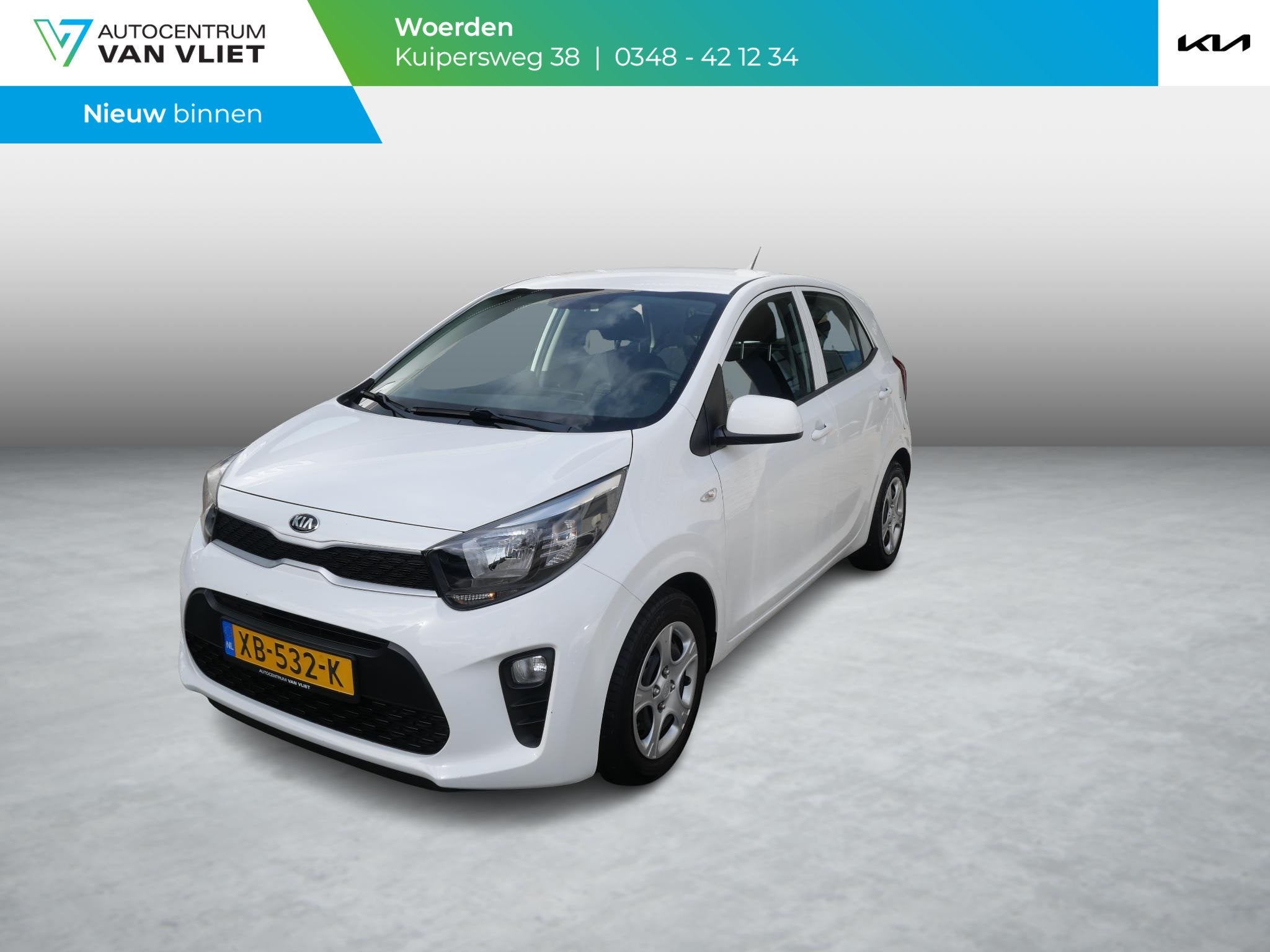 Kia Picanto 1.0 CVVT EconomyPlusLine | Cruise Control | Airc, Auto diversen, Kia, Wit, Handgeschakeld, Info@kia-autolease.nl