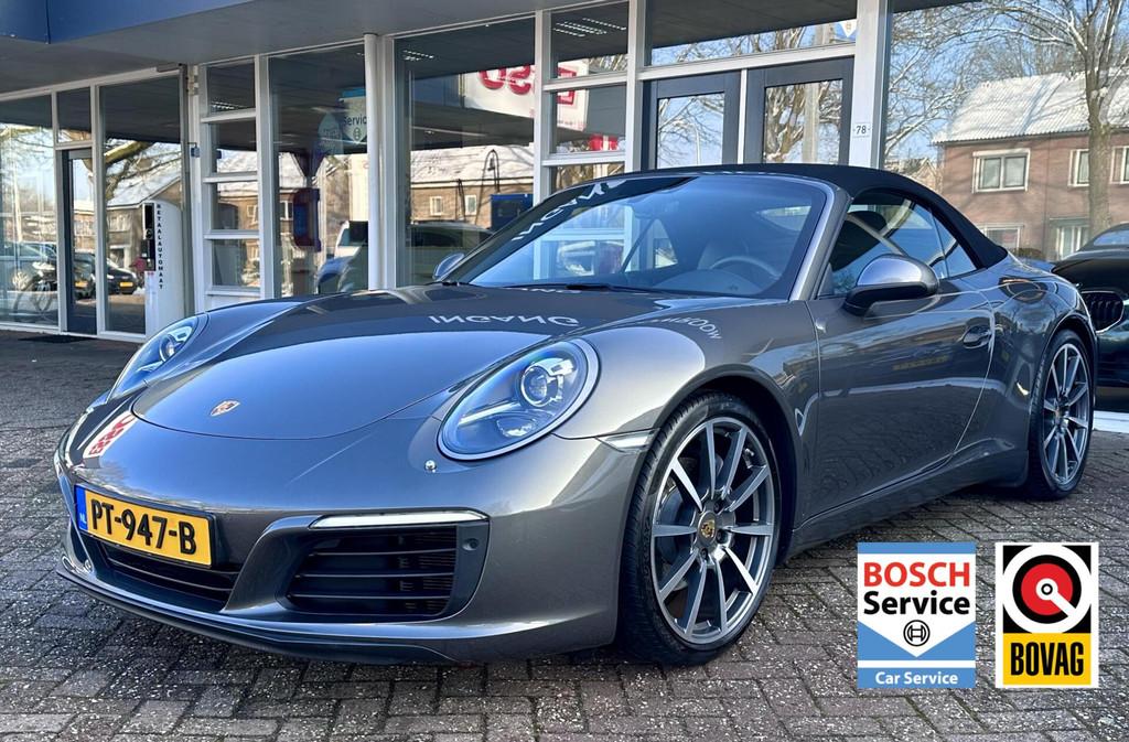 Porsche 911 Cabrio 3.0 Carrera NAP! Leer, Sportuitlaat, Blue, Auto's, Porsche, Bedrijf, Te koop, ABS, Airbags, Airconditioning