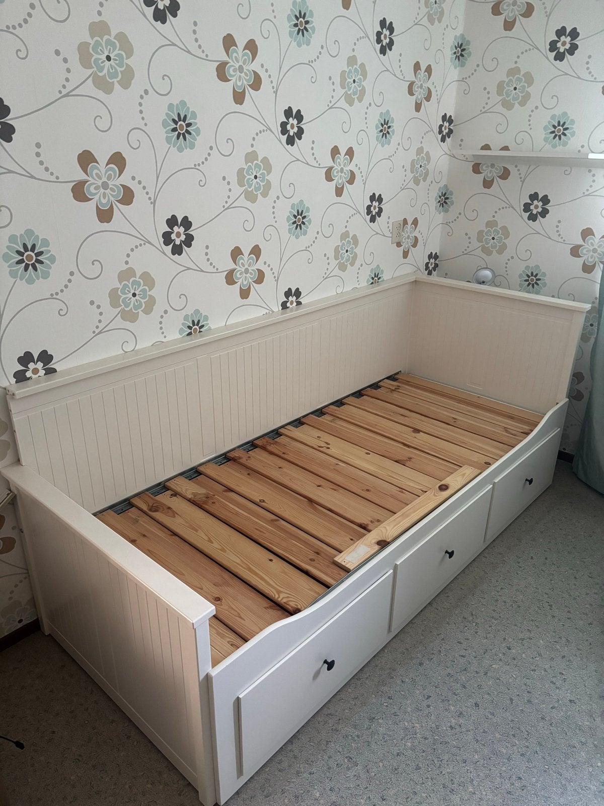 Uitschuifbaar bed 1-persoons naar 2-persoons met lades, Ophalen, Wit, Tweepersoons, 200 cm