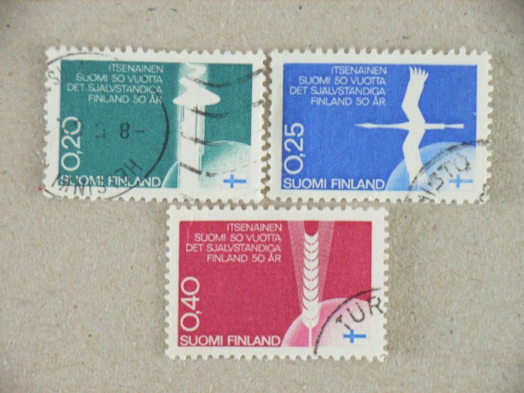 5   Finland 633-635, Ophalen of Verzenden, Finland, Gestempeld