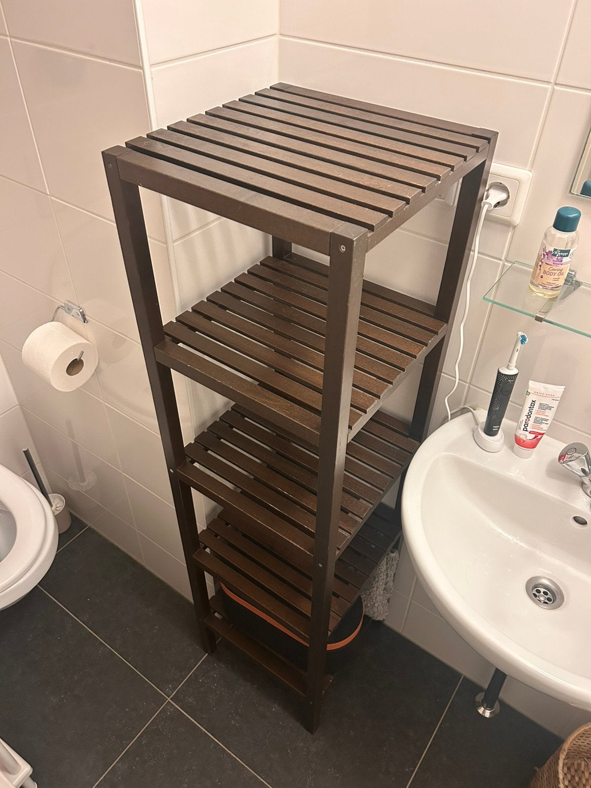 IKEA Muskan Stellingkast - Badkamerrek Hout, Ophalen, Gebruikt