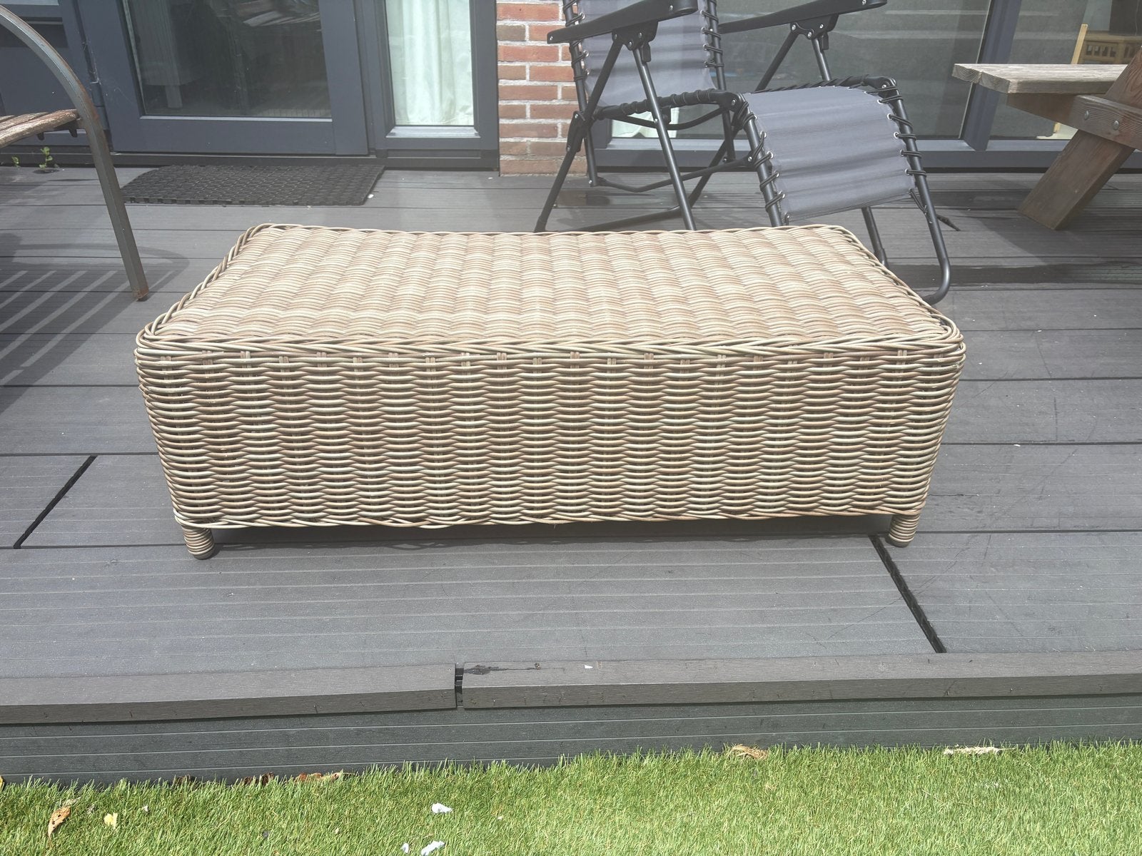 Wicker salontafel voor buiten, Ophalen, Gebruikt, Rechthoekig, Wicker