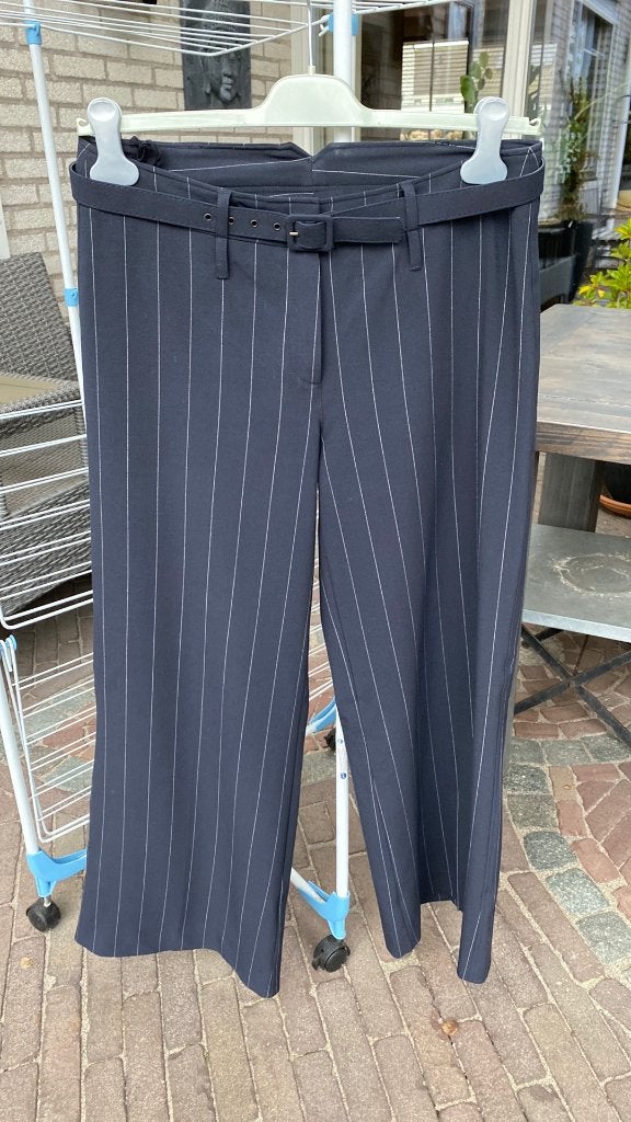 Broek Blauw met streepje Flared model Promiss maat 40, Maat 38/40 (M), Promiss, Blauw, Ophalen of Verzenden