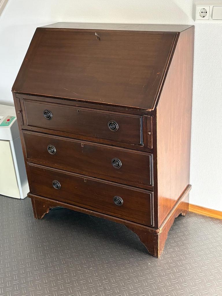 Antiek mahonie secretaire met lades, Antiek en Kunst, Ophalen