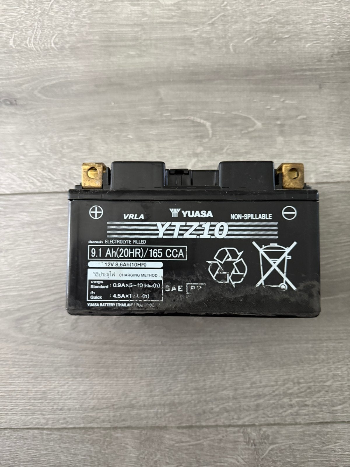 Motor accu yuasa gel accu YTZ10S 12v 9.1 ah kawasaki yamaha, Ophalen, Gebruikt