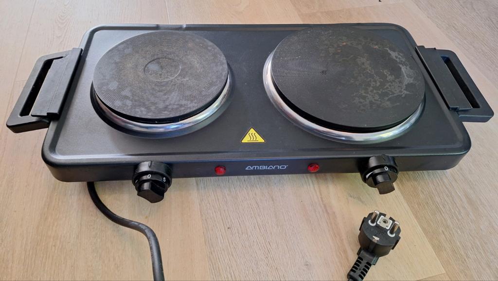Ambiano Dubbele elektrische Kookplaat 2500W, Witgoed en Apparatuur, Kookplaten, Gebruikt, 3 kookzones of minder, Ophalen of Verzenden