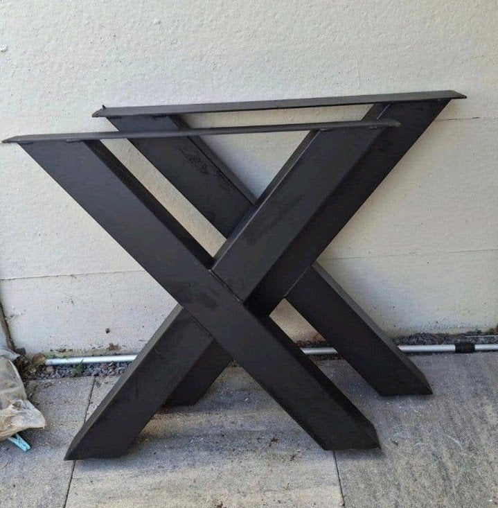Metalen X-vorm Tafelpoten - Industrieel Design, Huis en Inrichting, Ophalen, Metaal
