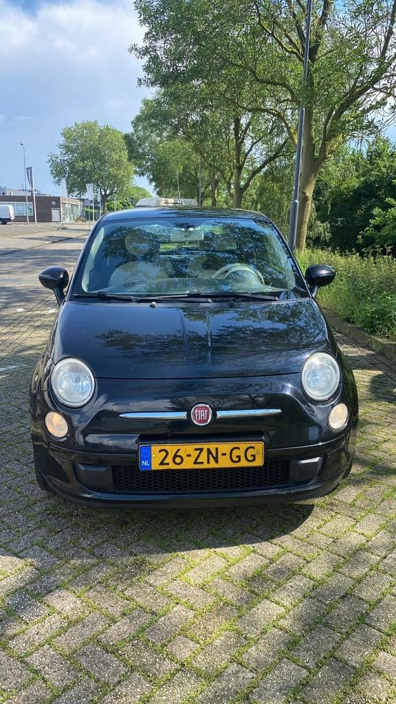 Fiat 500 1.2 C 2008 Zwart, Auto's, Voorwielaandrijving, Elektrische ramen, 1242 cc, 4 cilinders