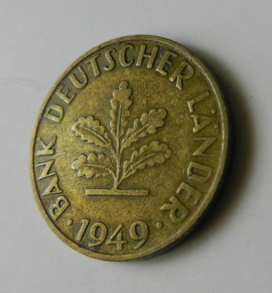 Duitsland 10 pfennig 1949 D, Postzegels en Munten, Verzenden, Duitsland, Losse munt