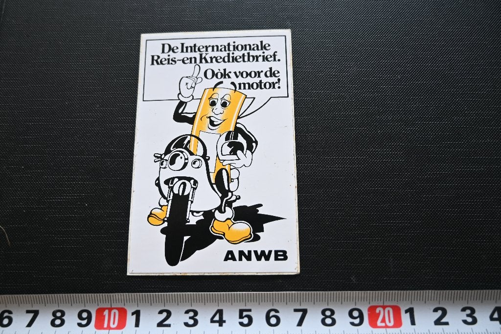 sticker ANWB reis- en kredietbrief ook voor de motor, Ophalen of Verzenden, Zo goed als nieuw