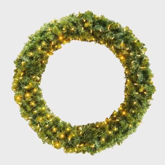 Kerstkrans inclusief LED verlichting 150cm diameter, Ophalen, Zo goed als nieuw