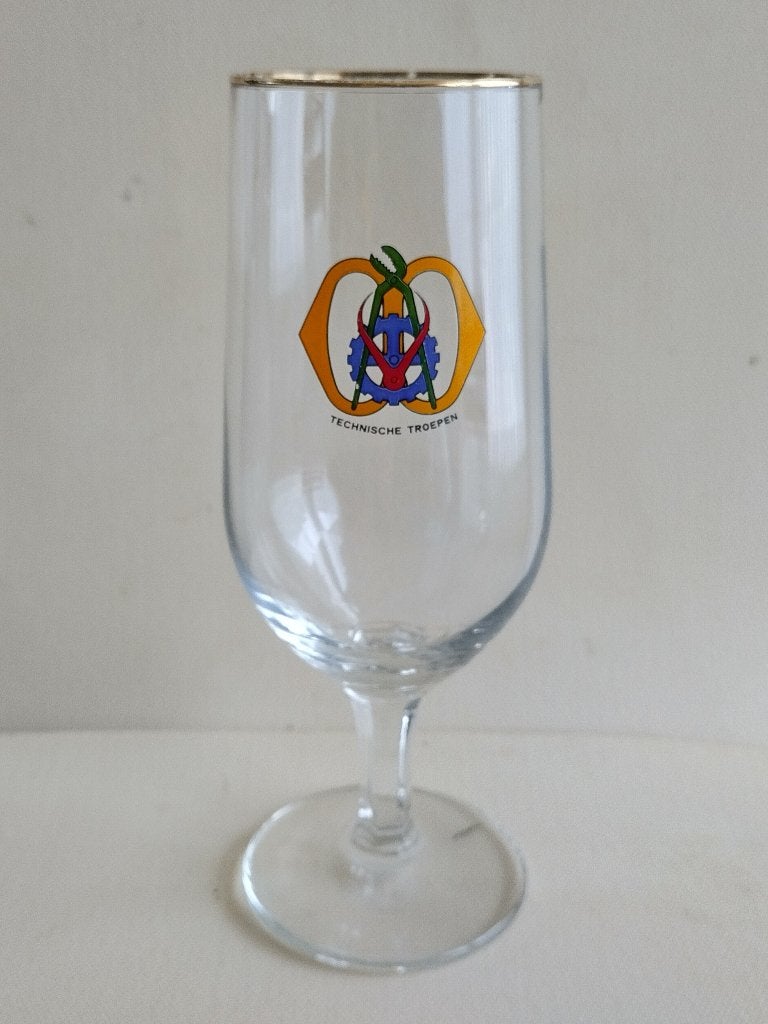 bierglas Technische Troepen, landmacht, defensie, militaria, Ophalen of Verzenden, Gebruikt, Glas of Glazen, Overige merken