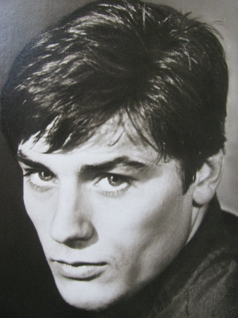 Oude Echte Foto Film Kaart - Alain Delon 15 x 10.5 cm, Verzenden, 1940 tot 1960, Ongelopen, Sterren en Beroemdheden