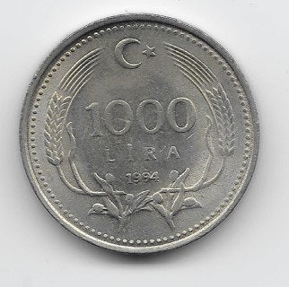 Turkije 1000 lira 1994 KM# 997, Postzegels en Munten, Verzenden, Midden-Oosten, Losse munt