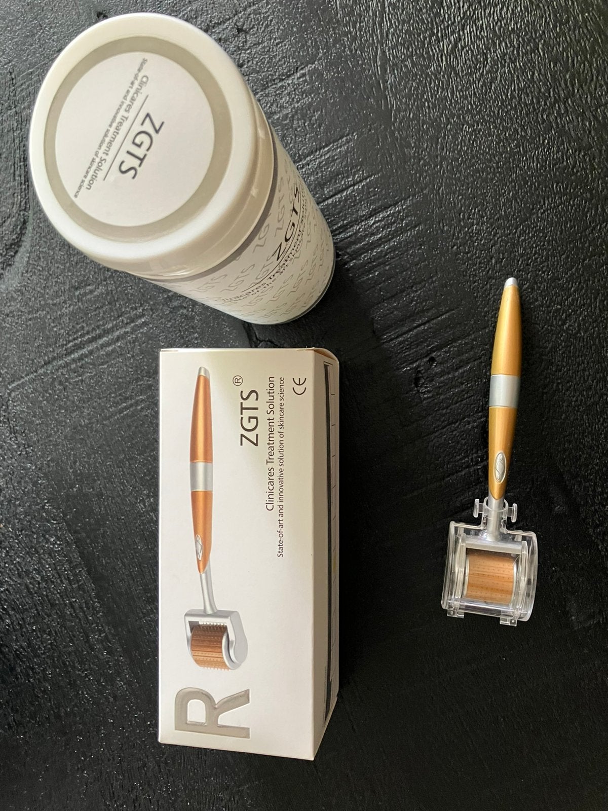 Dermaroller titanium 192 naaldjes goud - 0,5 mm, Ophalen, Zo goed als nieuw, Goud, Gehele gezicht