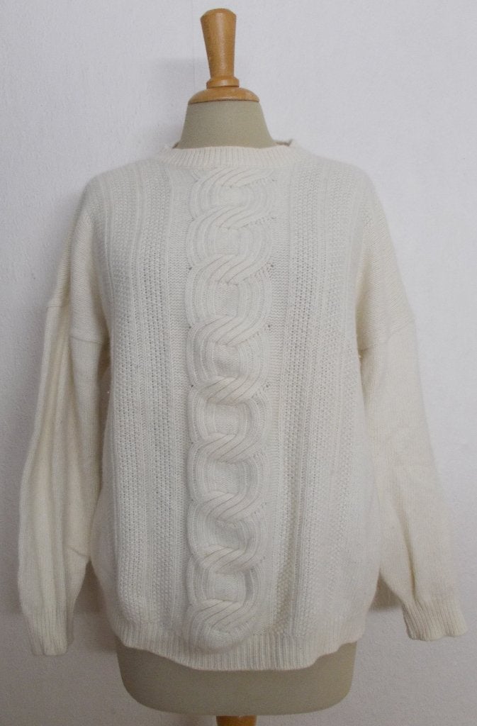 Mooie beige kabel zachte angora/wol mix trui! XL, Verzenden, Zo goed als nieuw, Maat 46/48 (XL) of groter, Beige