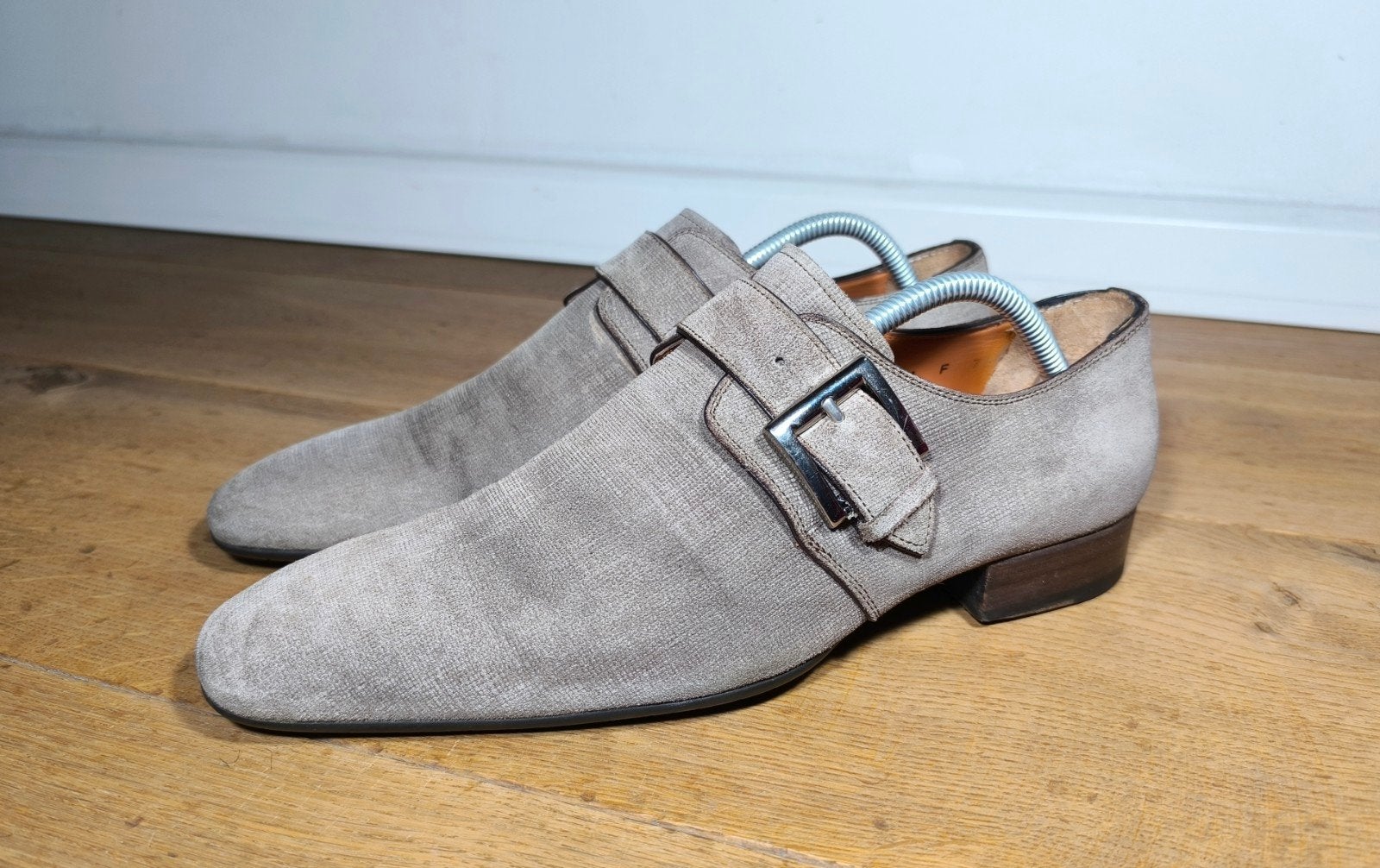 Santoni exclusieve single monk herenschoenen maat 7,5 / 41,5, Ophalen, Overige kleuren, Gespschoenen, Santoni