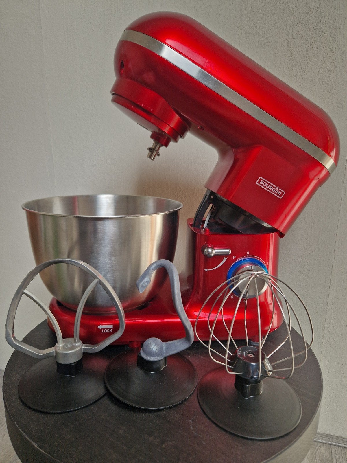 Bourgini Classic Kitchen Chef Red - Keukenmachine, 4 liter of meer, Ophalen, Zo goed als nieuw, 3 snelheden of meer