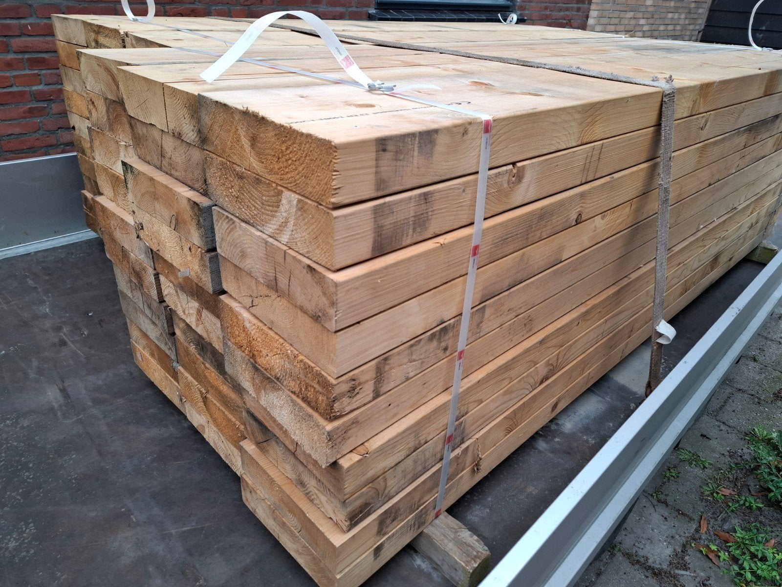 Vuren constructiebalken 70x270mm, 2400mm lang (58 stuks), Doe-het-zelf en Verbouw, Hout en Planken, Ophalen, Gebruikt, 200 tot 250 cm