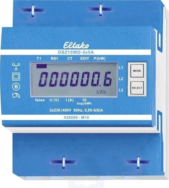 KWH METER 3F 3x5ATRAFO INB.4MOD GEIJKT MID - Eltako, Verzenden, Nieuw