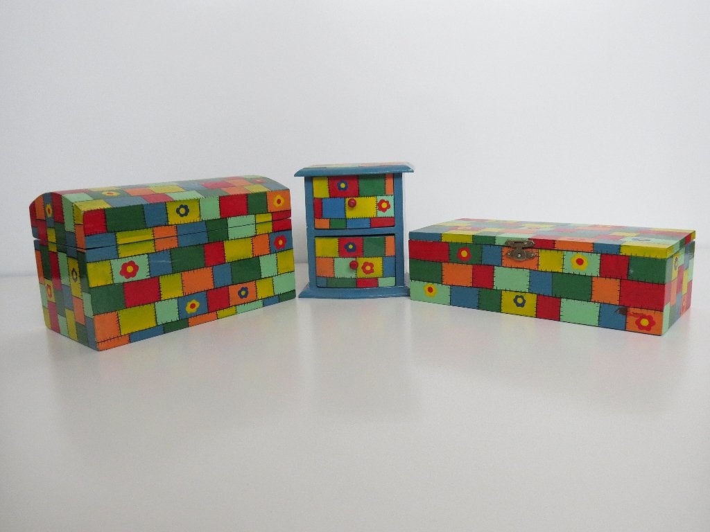 Kleurrijke kleine opbergkistjes/ladekastje, Ophalen of Verzenden