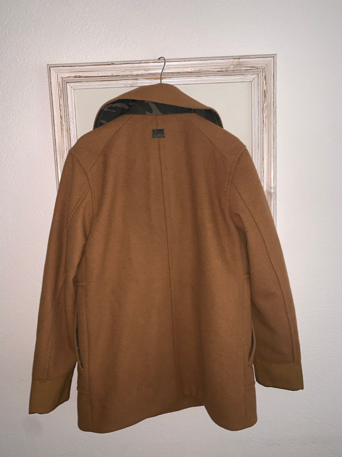 G-Star RAW Peacoat Wollen Jas Maat S Bruin Nieuw, Kleding | Heren, Jassen | Winter, Ophalen of Verzenden, Nieuw, Maat 46 (S) of kleiner