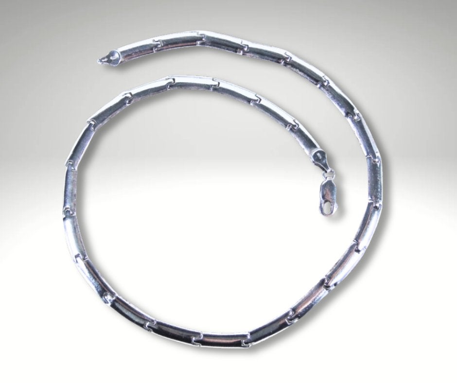 Schitterende 925 zilveren MODERNISTISCHE ketting!, Verzenden, Zo goed als nieuw, X, Zilver