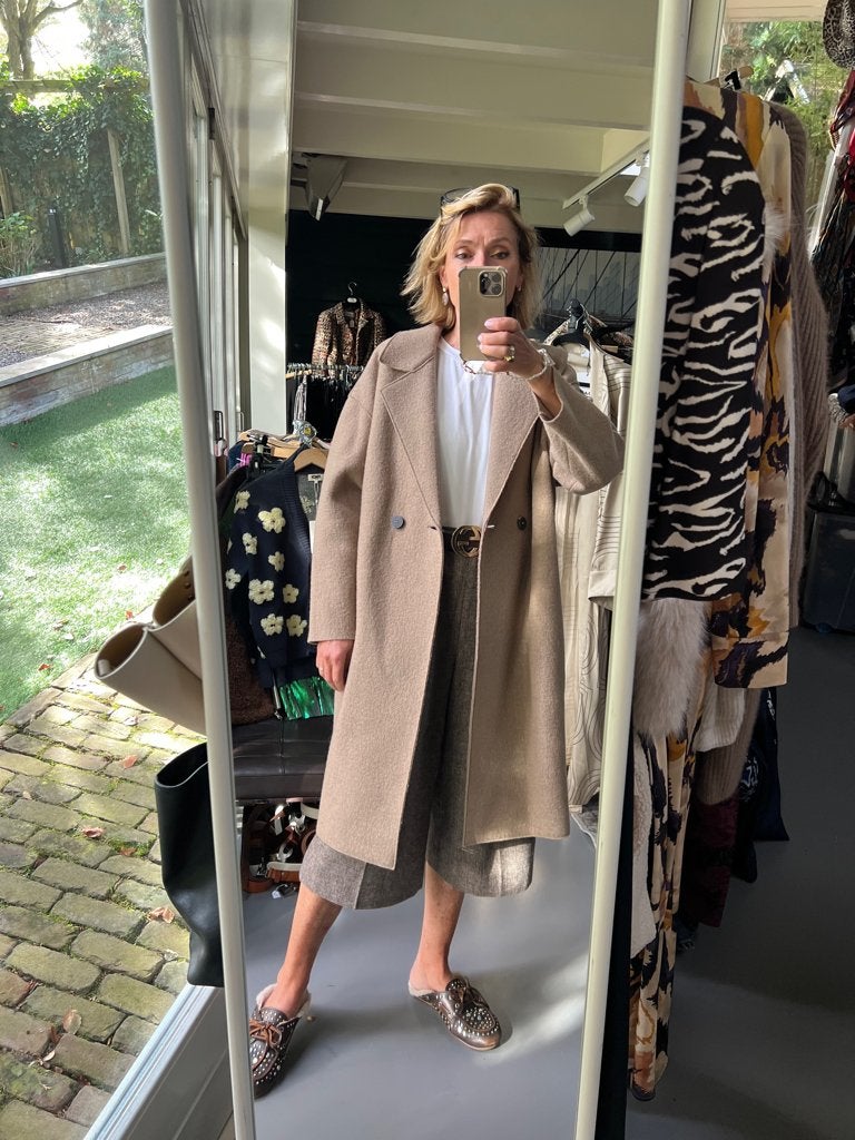 HARRIS WHARF LONDON coat in relaxte S NIEUWSTAAT- TIEN Insta, Kleding | Dames, TIEN concepts, -, Beige, Ophalen of Verzenden