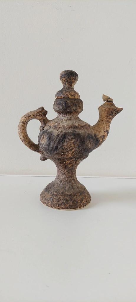 Vintage Brutalist Keramische Olielamp Jaren 70 – Magic Lamp, Ophalen of Verzenden, Zo goed als nieuw, Dier