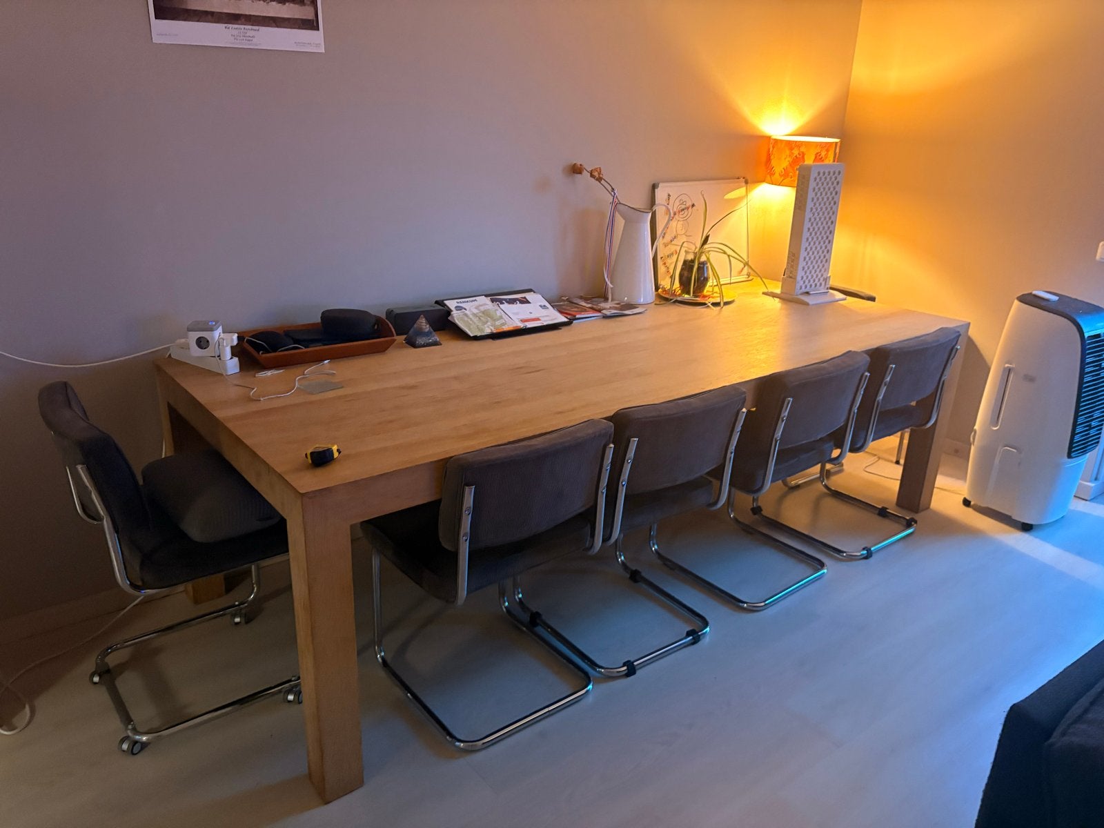 Robuuste eikenhouten eettafel L2,70m B 1,10m H 80cm, Huis en Inrichting, Tafels | Eettafels, Ophalen, Gebruikt, 100 tot 150 cm