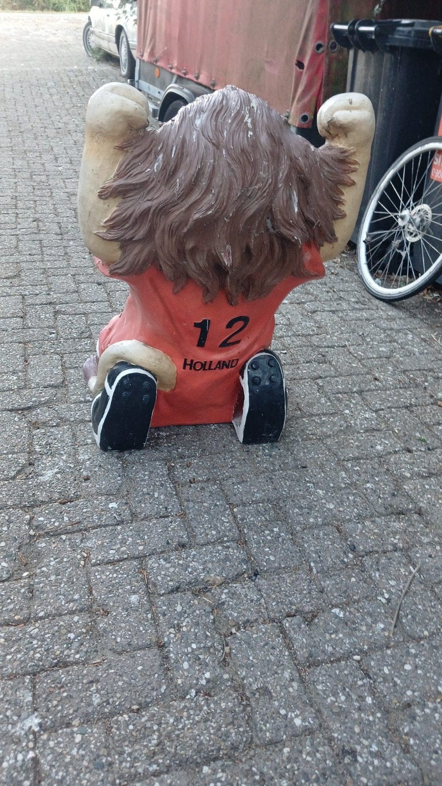 Oranje Leeuw Tuinbeeld - Voetbal Fan Decoratie, Gebruikt, Meerkleurig, Overige materialen, Overige stijlen