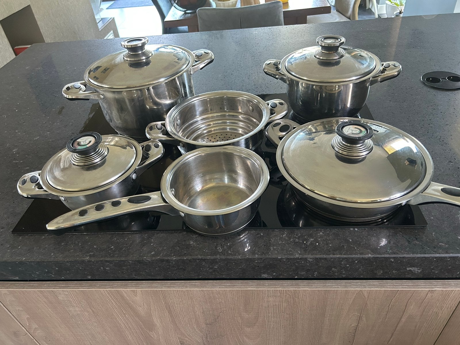 Complete Pannenset RVS - Classic Line Thermo Control, Gebruikt, Met deksel, Pannenset, Ophalen of Verzenden